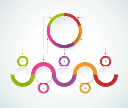 Vector infographics design template with 3D paper label Stock Illustration