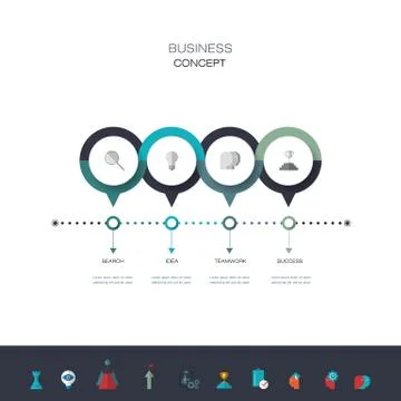 Vector infographics design template with 3D paper label Stock Illustration
