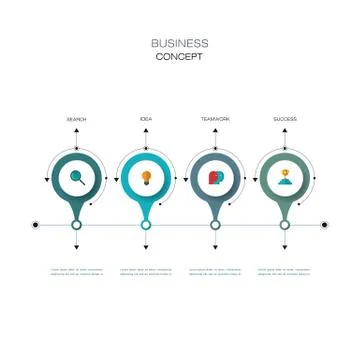 Vector infographics design template with 3D paper label Stock Illustration