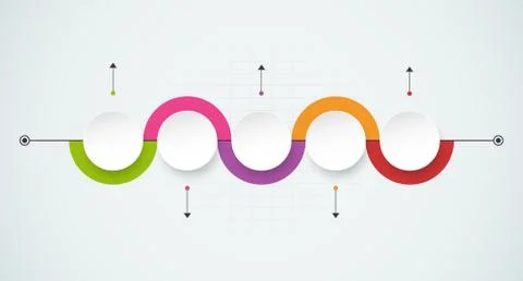 Vector infographics design template with 3D paper label Stock Illustration