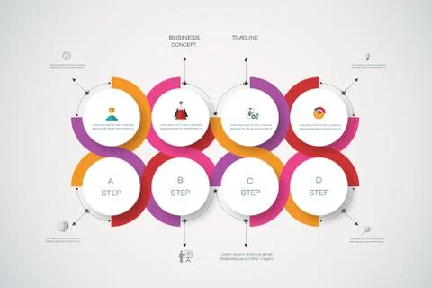 Vector infographics design template with 3D paper label Stock Illustration