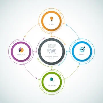 Vector infographics design template with 3D paper label Stock Illustration