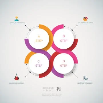 Vector infographics design template with 3D paper label Stock Illustration
