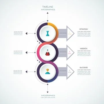 Vector infographics design template with 3D paper label Stock Illustration
