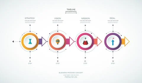 Vector infographics design template with 3D paper label Stock Illustration