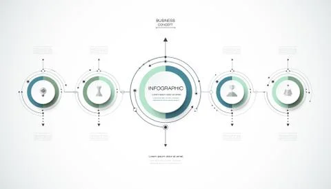 Vector infographics design template with 3D paper label Stock Illustration