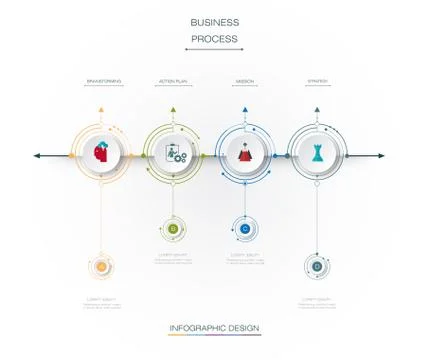 Vector infographics design template with 3D paper label Stock Illustration