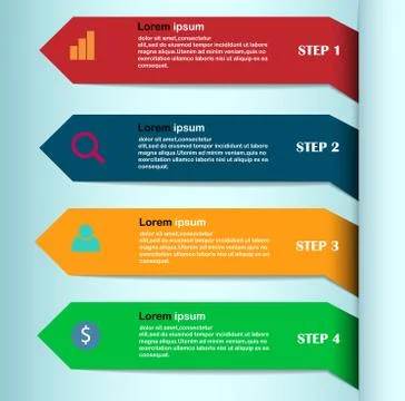 Vector infographics design template on the white background, Illustrazione stock