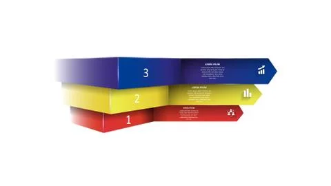 Vector infographics in the form of colored arrows with shadows. EPS 10. Stock Illustration