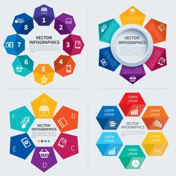 Vector infographics set templates Stock Illustration