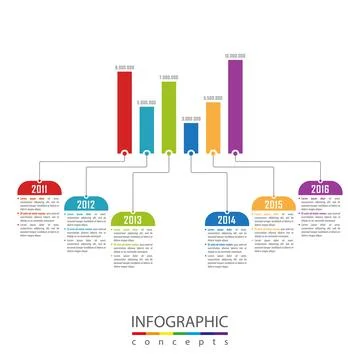 Vector infographics template for chart, diagram, web design, presentation, wo 스톡 일러스트