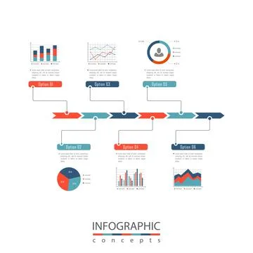 Vector infographics template for chart, diagram, web design, presentation, wo Illustrazione stock