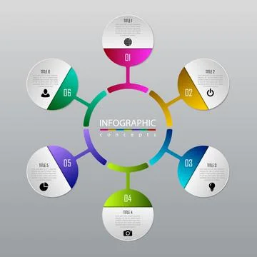 Vector infographics template for chart, diagram, web design, presentation, wo Illustrazione stock