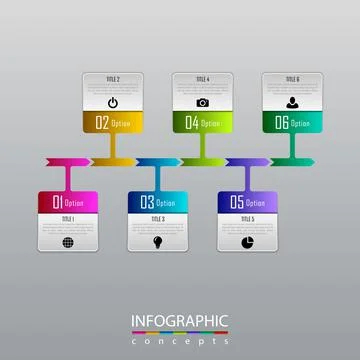Vector infographics template for chart, diagram, web design, presentation, wo Illustrazione stock