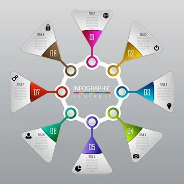 Vector infographics template for chart, diagram, web design, presentation, wo 스톡 일러스트
