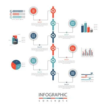 Vector infographics template for chart, diagram, web design, presentation, wo Illustrazione stock