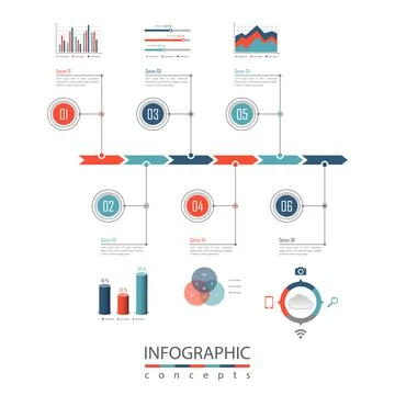 Vector infographics template for chart, diagram, web design, presentation, wo Stock Illustration