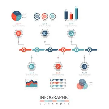 Vector infographics template for chart, diagram, web design, presentation, wo Illustrazione stock
