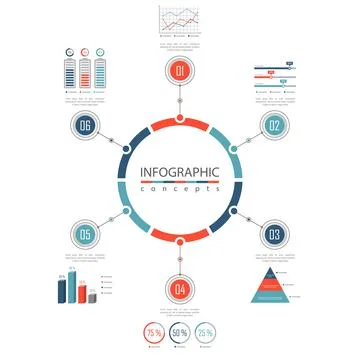 Vector infographics template for chart, diagram, web design, presentation, wo Illustrazione stock