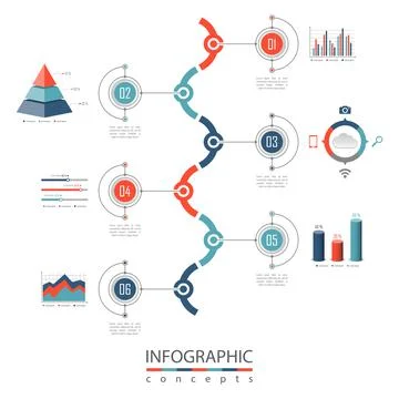 Vector infographics template for chart, diagram, web design, presentation, wo Illustrazione stock