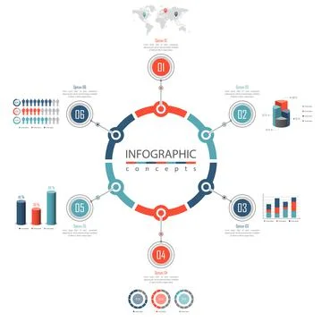 Vector infographics template for chart, diagram, web design, presentation, wo Illustrazione stock