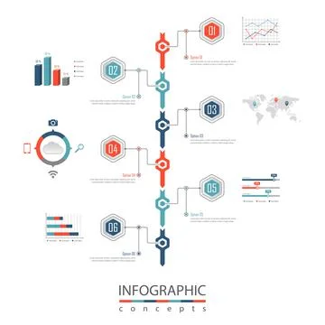 Vector infographics template for chart, diagram, web design, presentation, wo Illustrazione stock