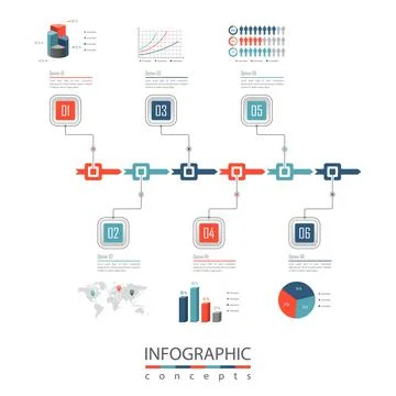 Vector infographics template for chart, diagram, web design, presentation, wo 스톡 일러스트