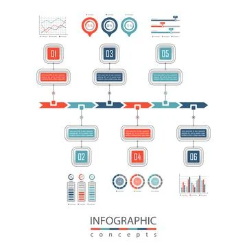 Vector infographics template for chart, diagram, web design, presentation, wo Stock Illustration