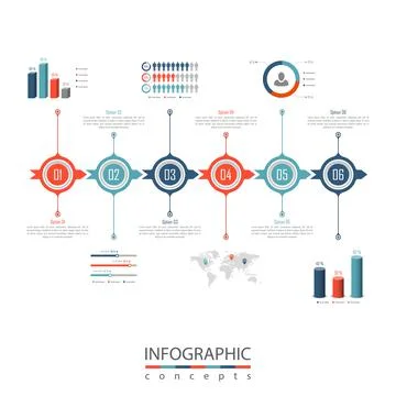 Vector infographics template for chart, diagram, web design, presentation, wo Illustrazione stock