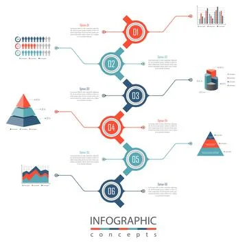 Vector infographics template for chart, diagram, web design, presentation, wo Illustrazione stock