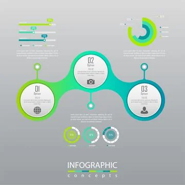 Vector infographics template for chart, diagram, web design, presentation, wo Stock Illustration