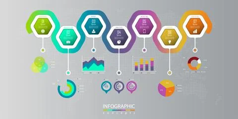 Vector infographics template for chart, diagram, web design, presentation, wo イラスト素材