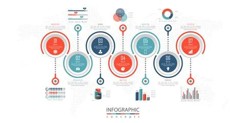 Vector infographics template for chart, diagram, web design, presentation, wo 스톡 일러스트