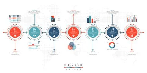 Vector infographics template for chart, diagram, web design, presentation, wo Stock Illustration