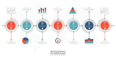 Vector infographics template for chart, diagram, web design, presentation, wo Stock Illustration