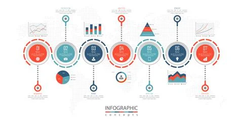 Vector infographics template for chart, diagram, web design, presentation, wo Stock Illustration