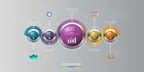 Vector infographics template for chart, diagram, web design, presentation, wo Illustrazione stock