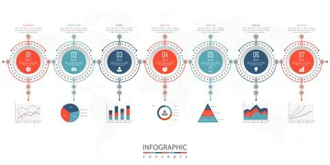 Vector infographics template for chart, diagram, web design, presentation, wo Stock Illustration