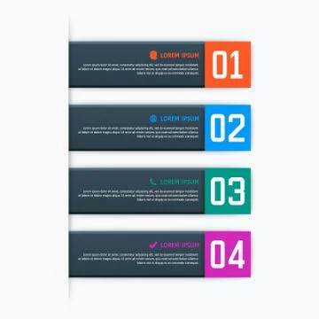 Vector infographics template with four options in material design style. It can Stock Illustration