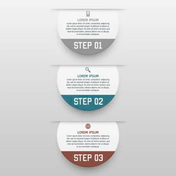 Vector infographics template with three options in material design style. It can Stock Illustration