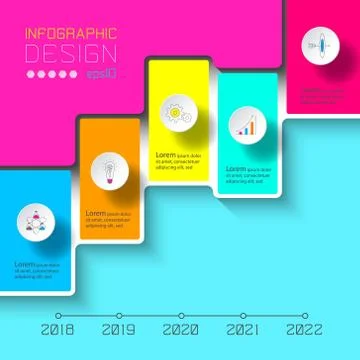 Vector Infographics on time line or steps process. Stock Illustration