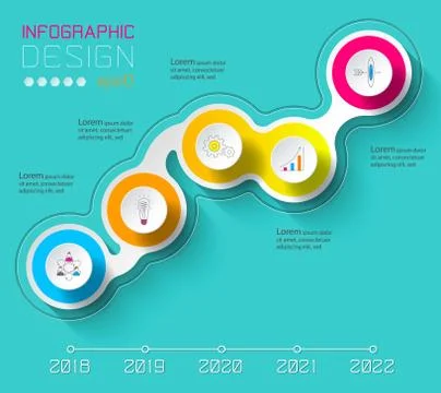Vector Infographics on time line or steps process. Stock Illustration