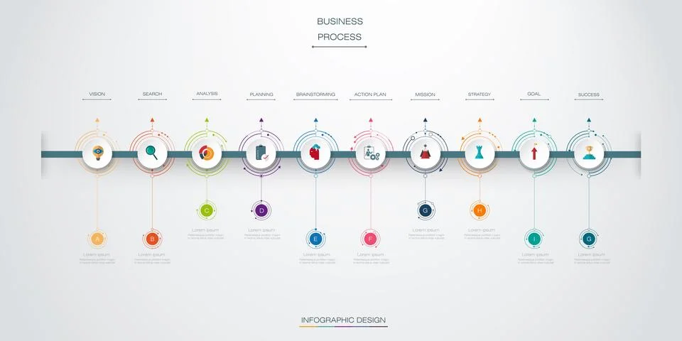 Vector infographics timeline design Stock Illustration