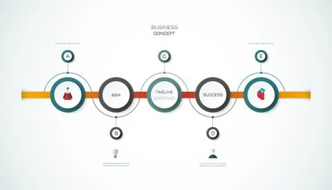 Vector infographics timeline design template with 3D paper label Stock Illustration