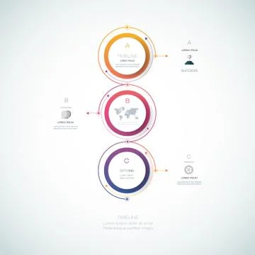 Vector infographics timeline design template with 3D paper label Stock Illustration