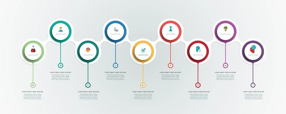 Vector infographics timeline design template with 3D paper label Stock Illustration
