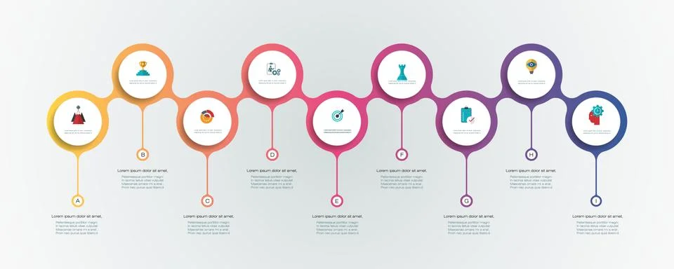 Vector infographics timeline design template with 3D paper label Stock Illustration