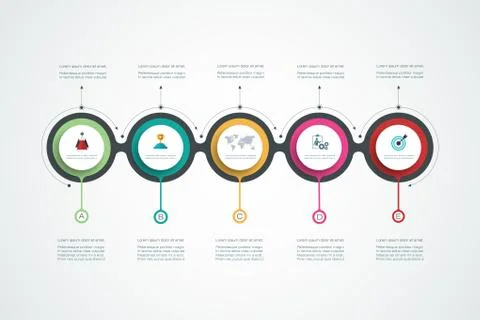 Vector infographics timeline design template with 3D paper label 1 14 17 2 Stock Illustration
