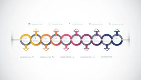 Vector infographics timeline design template with 3D paper label Stock Illustration