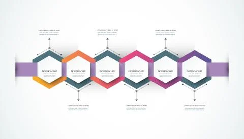 Vector infographics timeline design template with 3D paper label Stock Illustration